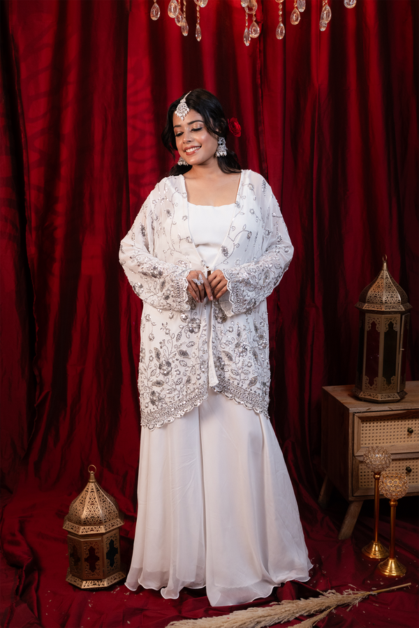 Moonlit Mirage Embellished Sharara Set