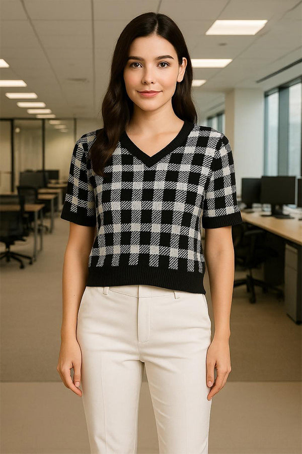 Monochrome Muse Knit Top