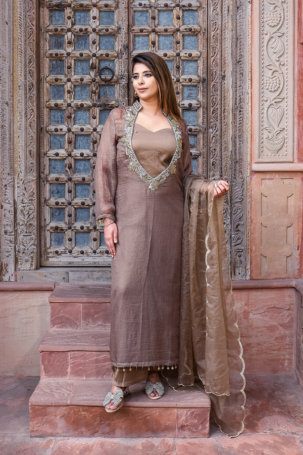 Mocha Mist – LV Chiffon 4 Piece Suit