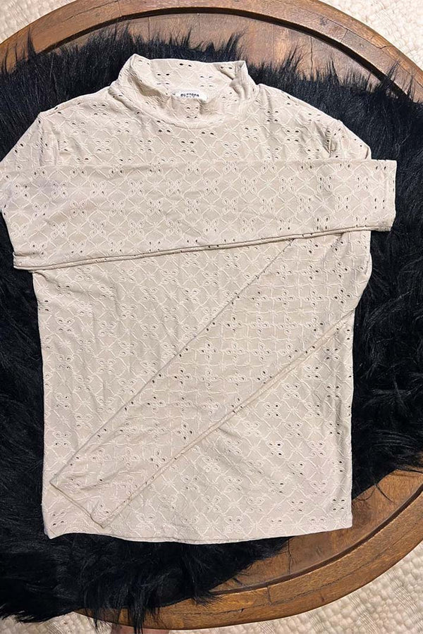 Ivory Whisper Eyelet Top