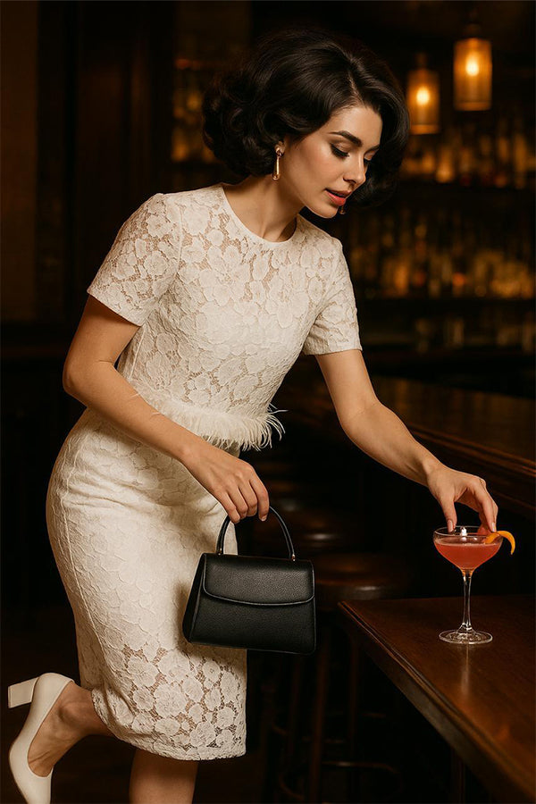 The Vintage Ivory Lace Cocktail Dress